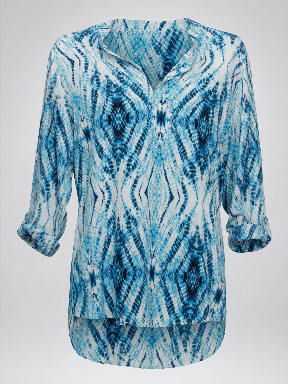 Rory Beca Blue & White Printed V-Neck Tunic